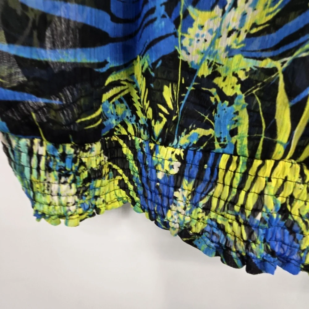 Lane Bryant Sheer‎ Poncho Style Top Womens Size 22/24 Leaf Pattern Green Flowy